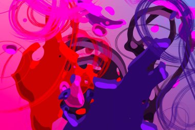 Soyut arka plan sanatı. Etkileyici yağlı boya resim. Tuvalde fırça darbeleri. Modern sanat. Çok renkli arkaplan. Çağdaş sanat. İfade. Sanatsal dijital palet.