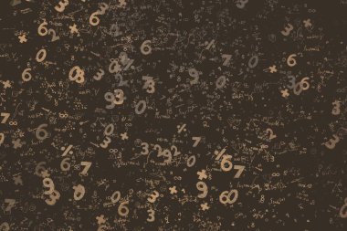 Matematik. 2D çizim. Numaralı soyut arkaplan, boşluğu kopyala 