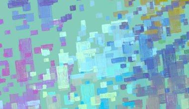 Soyut arka plan sanatı. 2D çizim. Etkileyici yağlı boya resim. Tuvalde fırça darbeleri. Modern sanat. Çok renkli arkaplan. Çağdaş sanat. İfade. Sanatsal dijital palet.