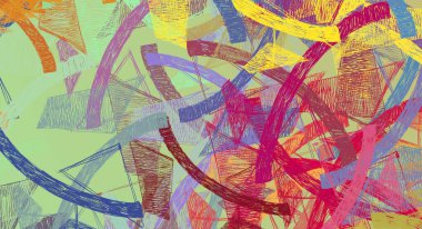 Soyut arka plan sanatı. 2D çizim. Etkileyici yağlı boya resim. Tuvalde fırça darbeleri. Modern sanat. Çok renkli arkaplan. Çağdaş sanat. İfade. Sanatsal dijital palet.