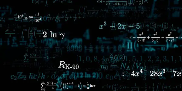 Sfondo Matematico Con Formule Illustrazione Senza Soluzione Continuità Modello Astratto — Foto Stock