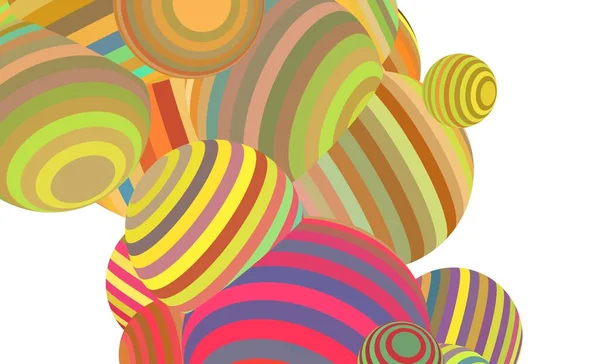 Fond Abstrait Illustration Avec Ballons Multicolores Art Contemporain Palette Numérique — Photo