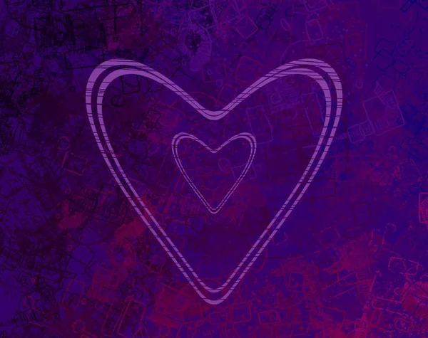 Abstract Valentine Background Art Corazones Sobre Lienzo Fondos Románticos Multicolor — Foto de Stock