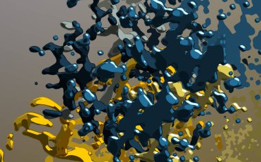 Soyut arka plan sanatı. 3 boyutlu illüstrasyon. Tuvalde fırça darbeleri. Çok renkli arkaplan. Çağdaş sanat. Sanatsal dijital palet.