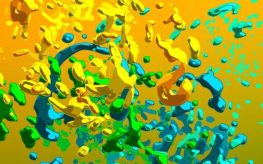 Soyut arka plan sanatı. 3 boyutlu illüstrasyon. Tuvalde fırça darbeleri. Çok renkli arkaplan. Çağdaş sanat. Sanatsal dijital palet.