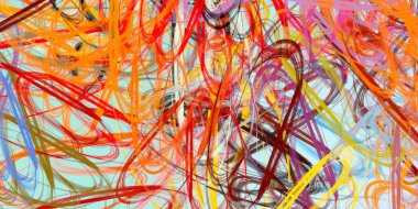 Soyut arka plan sanatı. 2D çizim. Etkileyici yağlı boya resim. Tuvalde fırça darbeleri. Modern sanat. Çok renkli arkaplan. Çağdaş sanat. İfade. Sanatsal dijital palet.