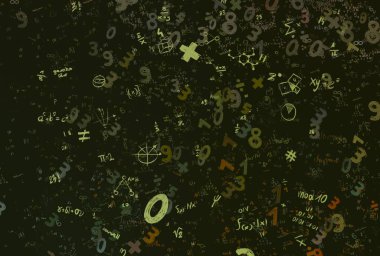 Matematik. 2D çizim. Numaralı soyut arkaplan, boşluğu kopyala 