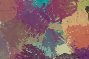 Soyut arka plan sanatı. 2D çizim. Etkileyici yağlı boya resim. Tuvalde fırça darbeleri. Modern sanat. Çok renkli arkaplan. Çağdaş sanat. İfade. Sanatsal dijital palet.