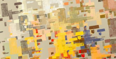 Soyut arka plan sanatı. 2D çizim. Etkileyici yağlı boya resim. Tuvalde fırça darbeleri. Modern sanat. Çok renkli arkaplan. Çağdaş sanat. İfade. Sanatsal dijital palet.