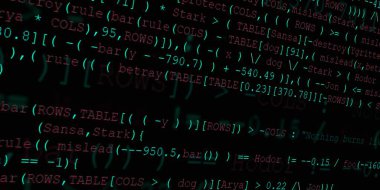 Yazılım geliştirici programlama kodu. Soyut modern sanal bilgisayar senaryosu. Masaüstü ekranında yazılım geliştirici programcının çalışması 