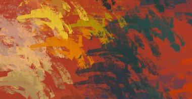 Soyut arka plan sanatı. 2D çizim. Etkileyici yağlı boya resim. Tuvalde fırça darbeleri. Modern sanat. Çok renkli arkaplan. Çağdaş sanat. İfade. Sanatsal dijital palet.