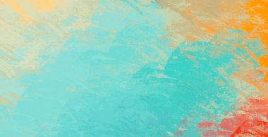 Soyut arka plan sanatı. 2D çizim. Etkileyici yağlı boya resim. Tuvalde fırça darbeleri. Modern sanat. Çok renkli arkaplan. Çağdaş sanat. İfade. Sanatsal dijital palet.