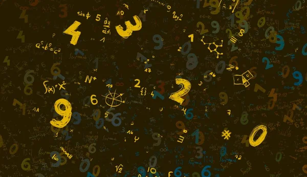 Matematica Illustrazione Sfondo Astratto Con Numeri Copiare Spazio — Foto Stock