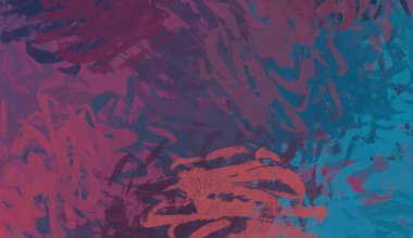 Soyut arka plan sanatı. 2D çizim. Etkileyici yağlı boya resim. Tuvalde fırça darbeleri. Modern sanat. Çok renkli arkaplan. Çağdaş sanat. İfade. Sanatsal dijital palet.