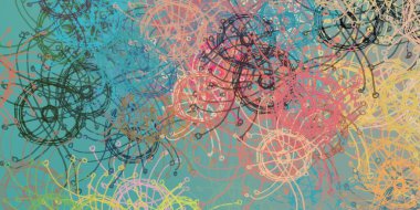 Soyut arka plan sanatı. 2D çizim. Etkileyici yağlı boya resim. Tuvalde fırça darbeleri. Modern sanat. Çok renkli arkaplan. Çağdaş sanat. İfade. Sanatsal dijital palet.