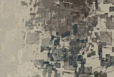 Soyut arka plan sanatı. 2D çizim. Etkileyici yağlı boya resim. Tuvalde fırça darbeleri. Modern sanat. Çok renkli arkaplan. Çağdaş sanat. İfade. Sanatsal dijital palet.