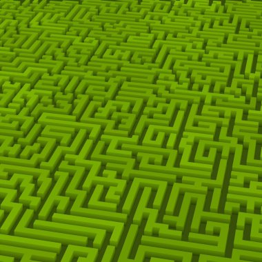 Renkli labirent arkaplanı, kopya alanı ile 3d illüstrasyon  