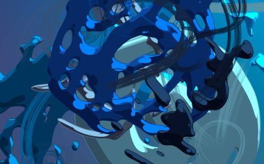 Soyut arka plan sanatı. 3 boyutlu illüstrasyon. Tuvalde fırça darbeleri. Çok renkli arkaplan. Çağdaş sanat. Sanatsal dijital palet.