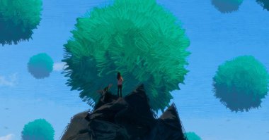 İnsan silueti ve topları ile soyut arkaplan    