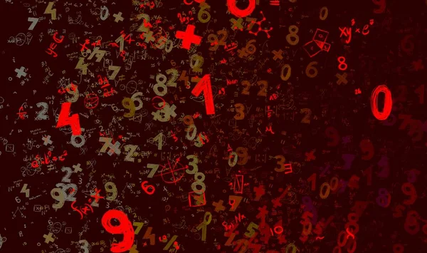 Matematica Illustrazione Sfondo Astratto Con Numeri Copiare Spazio — Foto Stock