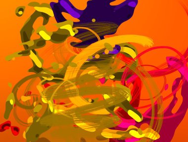 Soyut arka plan sanatı. 3 boyutlu illüstrasyon. Tuvalde fırça darbeleri. Çok renkli arkaplan. Çağdaş sanat. Sanatsal dijital palet.