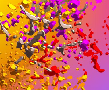 Soyut arka plan sanatı. 3 boyutlu illüstrasyon. Tuvalde fırça darbeleri. Çok renkli arkaplan. Çağdaş sanat. Sanatsal dijital palet.