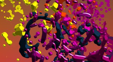 Soyut arka plan sanatı. 3 boyutlu illüstrasyon. Tuvalde fırça darbeleri. Çok renkli arkaplan. Çağdaş sanat. Sanatsal dijital palet.