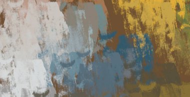 Soyut arka plan sanatı. 2D çizim. Etkileyici yağlı boya resim. Tuvalde fırça darbeleri. Modern sanat. Çok renkli arkaplan. Çağdaş sanat. İfade. Sanatsal dijital palet.