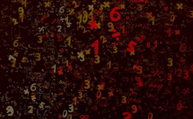 Matematik. 2D çizim. Numaralı soyut arkaplan, boşluğu kopyala 