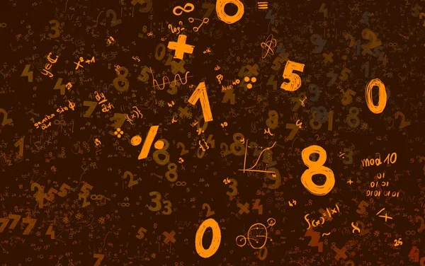 Math. 2d illustration. Abstract background with numbers, copy space