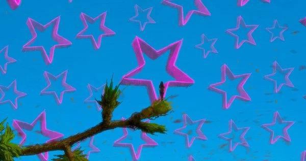 Fundo Abstrato Com Silhueta Humana Estrelas — Fotografia de Stock