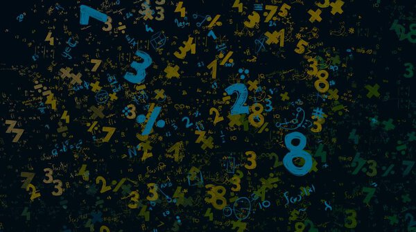 Математика. 2-я иллюстрация. Абстрактный фон с цифрами, пространство для копирования 