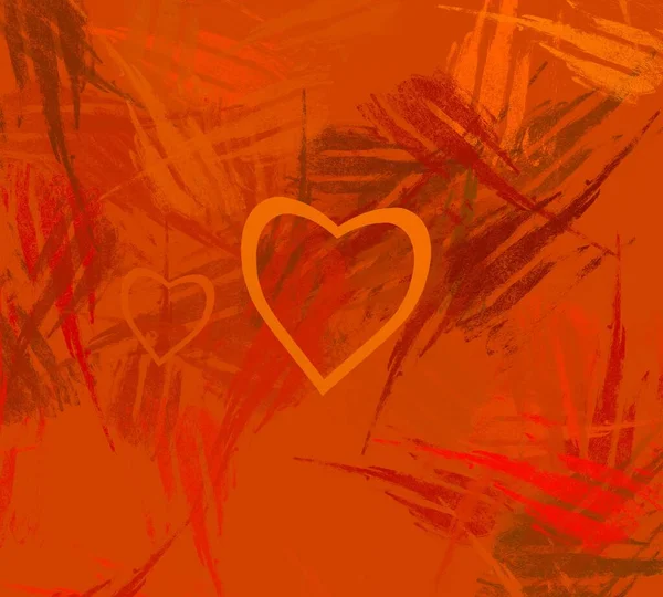 Abstract Valentine Background Art Corazones Sobre Lienzo Fondos Románticos Multicolor — Foto de Stock