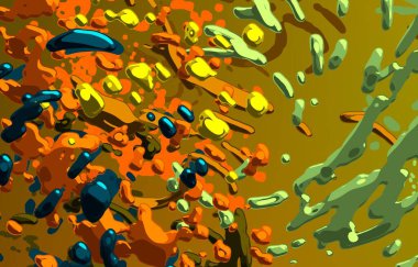 Soyut arka plan sanatı. 3 boyutlu illüstrasyon. Çok renkli arkaplan. Çağdaş sanat. Sanatsal dijital palet.