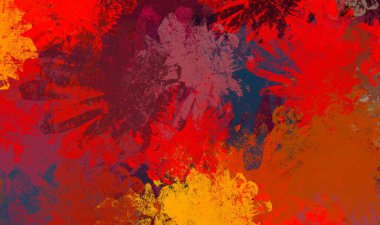 Soyut arka plan sanatı. 2D çizim. Etkileyici yağlı boya resim. Tuvalde fırça darbeleri. Modern sanat. Çok renkli arkaplan. Çağdaş sanat. İfade. Sanatsal dijital palet.