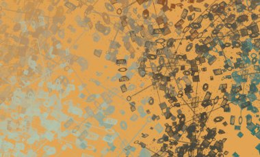 Soyut arka plan sanatı. 2D çizim. Etkileyici yağlı boya resim. Tuvalde fırça darbeleri. Modern sanat. Çok renkli arkaplan. Çağdaş sanat. İfade. Sanatsal dijital palet.