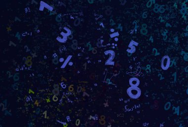 Matematik. 2D çizim. Numaralı soyut arkaplan, boşluğu kopyala 
