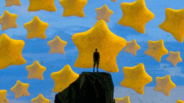 Abstract Background Human Silhouette Stars — Stock Photo, Image
