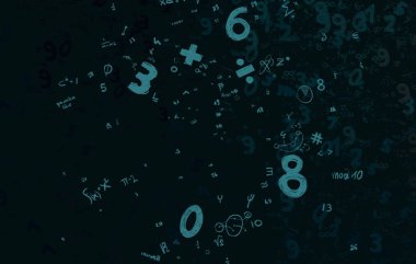 Matematik. 2D çizim. Numaralı soyut arkaplan, boşluğu kopyala 