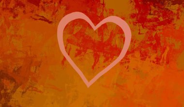 Soyut Sevgililer Günü arkaplan sanatı. Kalpler tuvalde. Çok renkli romantik bir fon. Çağdaş sanat. Sanatsal dijital palet.