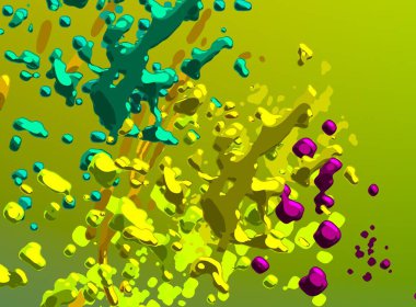 Soyut arka plan sanatı. 3 boyutlu illüstrasyon. Tuvalde fırça darbeleri. Çok renkli arkaplan. Çağdaş sanat. Sanatsal dijital palet.
