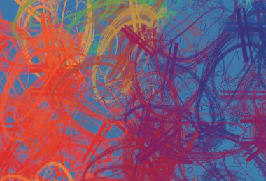 Soyut arka plan sanatı. 2D çizim. Etkileyici yağlı boya resim. Tuvalde fırça darbeleri. Modern sanat. Çok renkli arkaplan. Çağdaş sanat. İfade. Sanatsal dijital palet.
