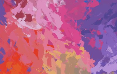 Soyut arka plan sanatı. 2D çizim. Etkileyici yağlı boya resim. Tuvalde fırça darbeleri. Modern sanat. Çok renkli arkaplan. Çağdaş sanat. İfade. Sanatsal dijital palet.