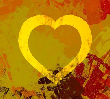 Soyut Sevgililer Günü arkaplan sanatı. Kalpler tuvalde. Çok renkli romantik bir fon. Çağdaş sanat. Sanatsal dijital palet.