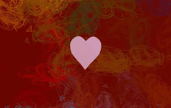 Abstract Valentine Background Art Hearts Canvas Multicolored Romantic Backdrop Contemporary — Stock Photo, Image