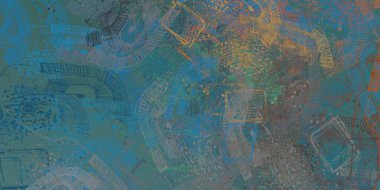 Soyut arka plan sanatı. 2D çizim. Etkileyici yağlı boya resim. Tuvalde fırça darbeleri. Modern sanat. Çok renkli arkaplan. Çağdaş sanat. İfade. Sanatsal dijital palet.