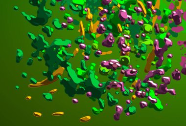 Soyut arka plan sanatı. 3 boyutlu illüstrasyon. Tuvalde fırça darbeleri. Çok renkli arkaplan. Çağdaş sanat. Sanatsal dijital palet.