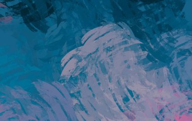 Soyut arka plan sanatı. 2D çizim. Etkileyici yağlı boya resim. Tuvalde fırça darbeleri. Modern sanat. Çok renkli arkaplan. Çağdaş sanat. İfade. Sanatsal dijital palet.