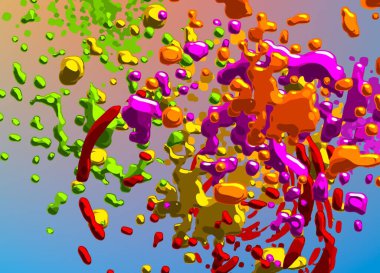 Soyut arka plan sanatı. 3 boyutlu illüstrasyon. Tuvalde fırça darbeleri. Çok renkli arkaplan. Çağdaş sanat. Sanatsal dijital palet.