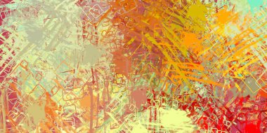 Soyut arka plan sanatı. 2D çizim. Etkileyici yağlı boya resim. Tuvalde fırça darbeleri. Modern sanat. Çok renkli arkaplan. Çağdaş sanat. İfade. Sanatsal dijital palet.